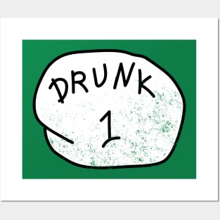 Drunk 1 Shamrock Saint Paddy irish Gift Posters and Art